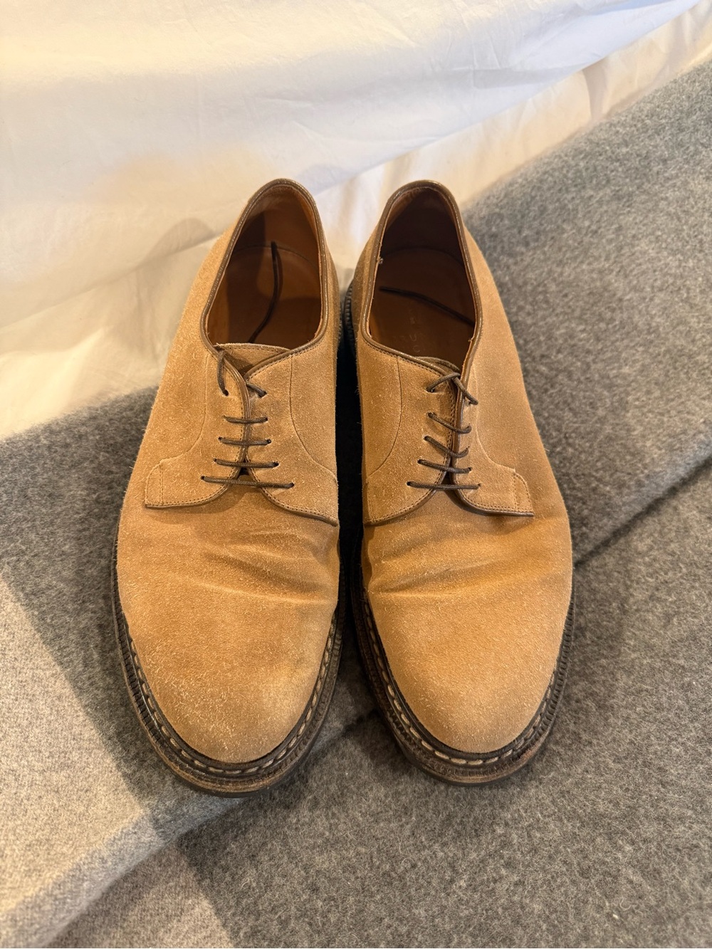 Men's Brunello Cucinelli Suede Derby Shoes in Tan